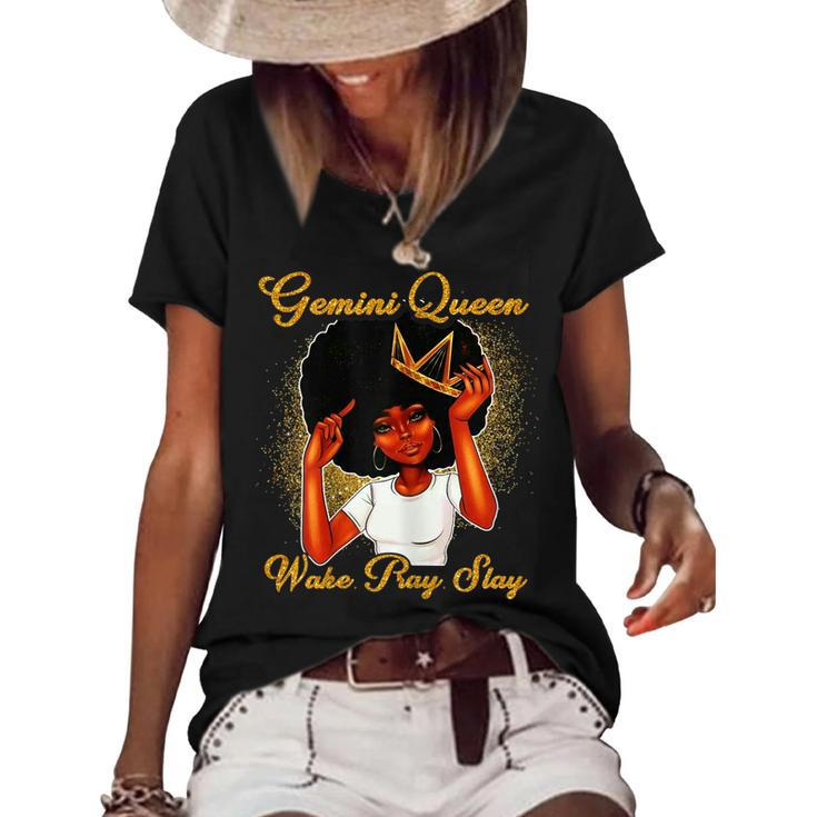 Womens Gemini Queens Are Born In May 21 - June 21 Birthday  Women's Short Sleeve Loose T-shirt
