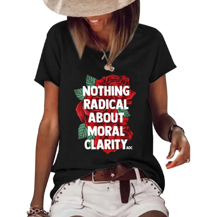 Womens Ocasio Cortez Quote Saying Slogan Aoc Liberal Gift Women's Short Sleeve Loose T-shirt