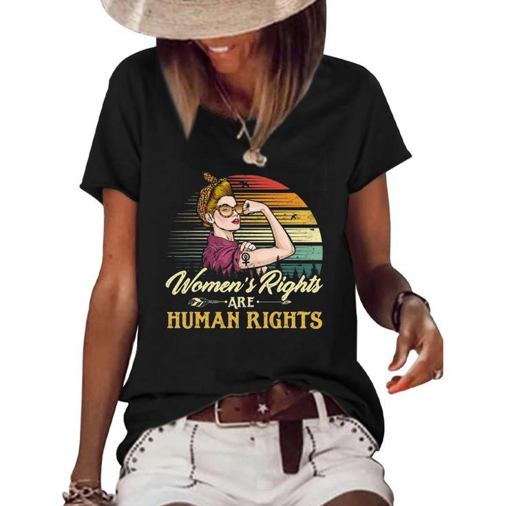 Womens Rights Are Human Rights Feminism Protect Feminist Women's Short Sleeve Loose T-shirt