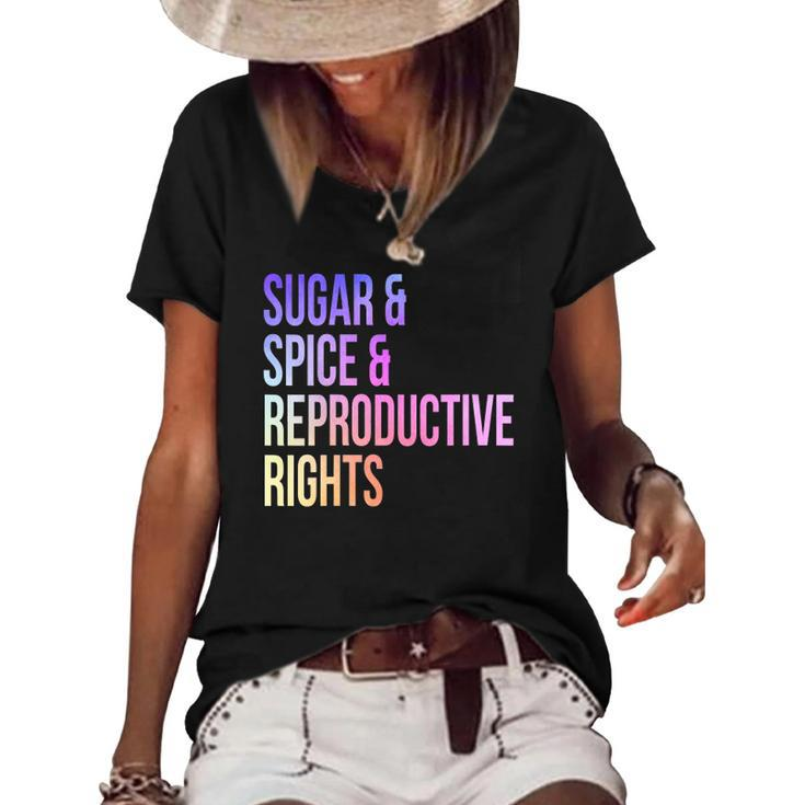 Womens Sugar Spice Reproductive Rights For Women Feminist Women's Short Sleeve Loose T-shirt