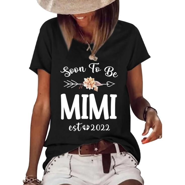 Womens Womens Soon To Be Mimi 2022 First Time Mimi Women's Short Sleeve Loose T-shirt