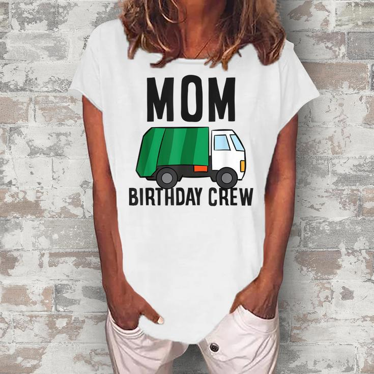 Mom Of The Birthday Crew Garbage Truck Women's Loosen T-shirt