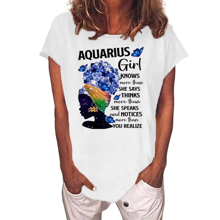 Aquarius Queen Sweet As Candy Birthday For Black Women Women's Loosen T-Shirt