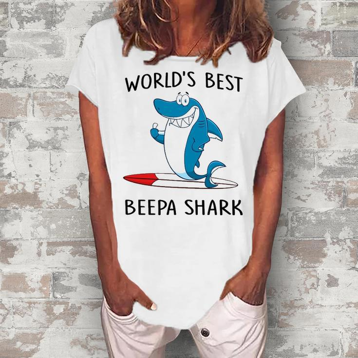 Beepa Grandpa Worlds Best Beepa Shark Women's Loosen T-shirt