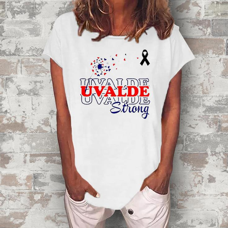 Dandelion Uvalde Strong Texas Strong Pray Protect Kids Not Guns Women's Loosen T-Shirt
