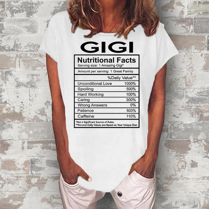 Gigi Grandma Gigi Nutritional Facts Women's Loosen T-shirt