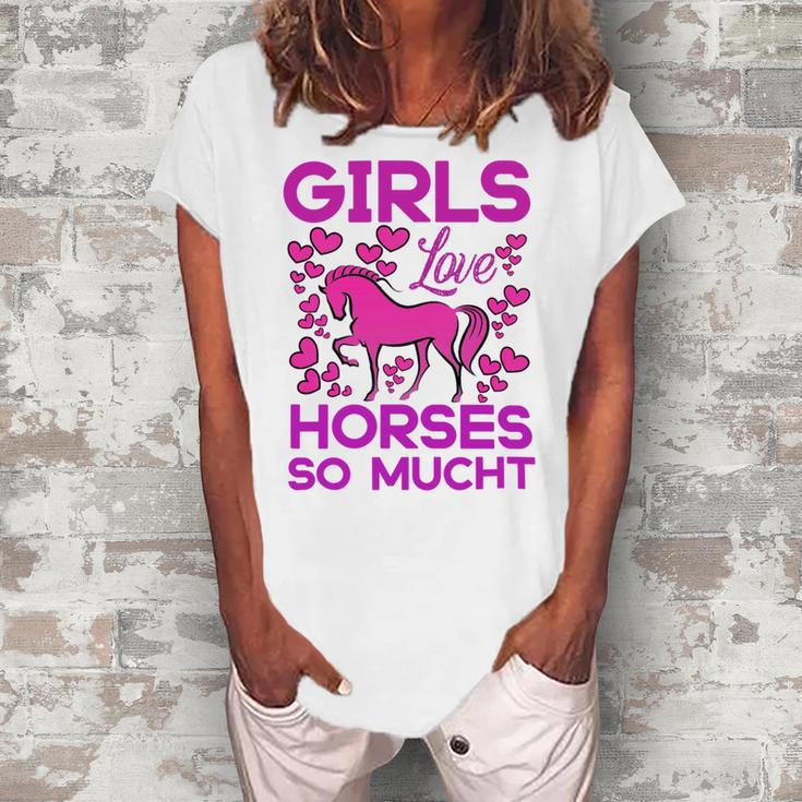 Girls Love Hhoresed So Much Women's Loosen Crew Neck Short Sleeve T-Shirt