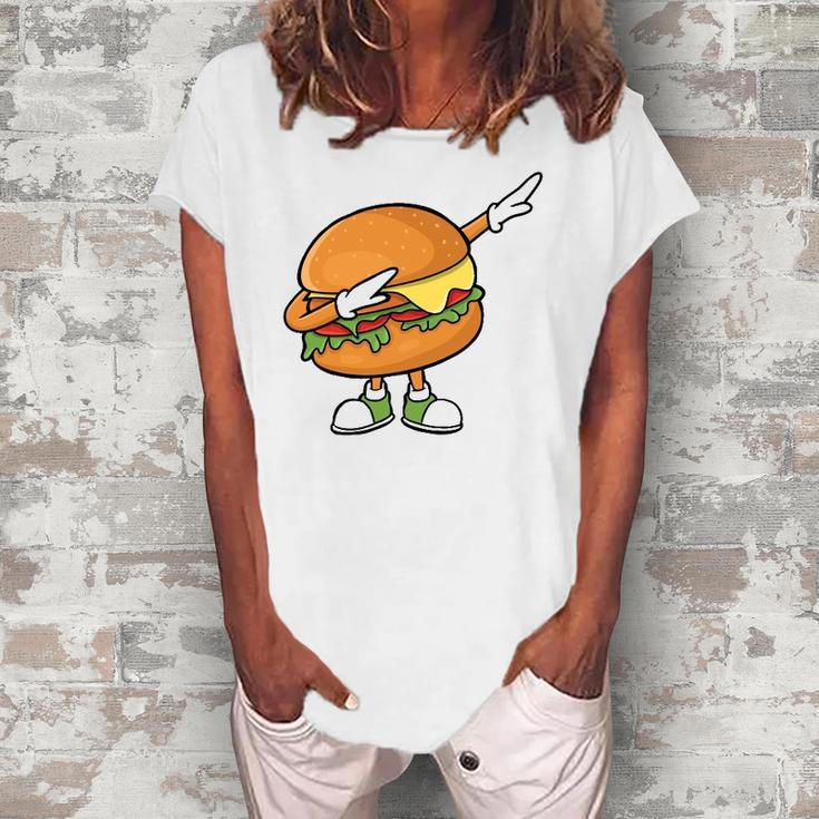 Hamburger Art Men Women Cheeseburger Meat Eater Women's Loosen T-Shirt
