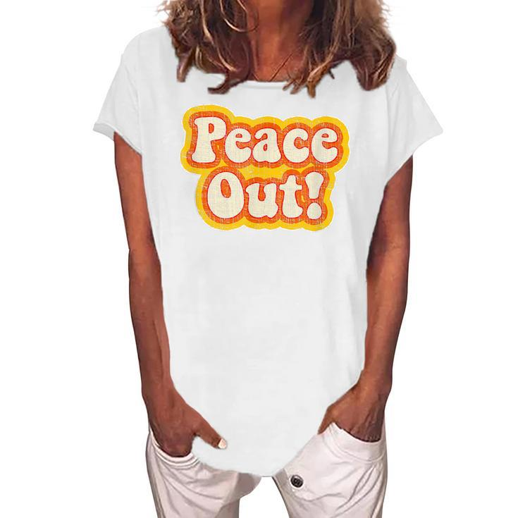 Peace Out Vintage 1970S Men Women Kids Women's Loosen T-shirt