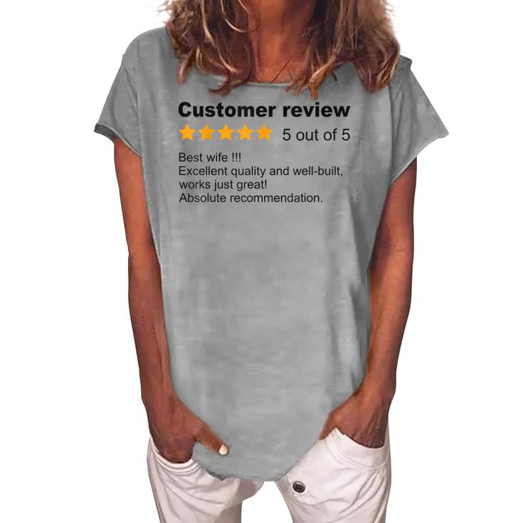 Best Wife Funny Review Job Profession Marriage Husband  Women's Loosen Crew Neck Short Sleeve T-Shirt