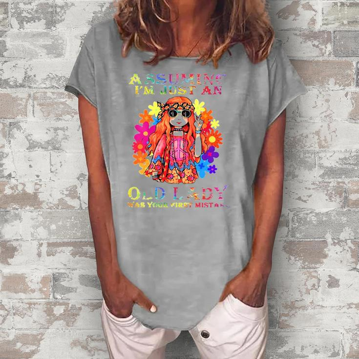 Womens Assuming Im Just An Old Lady Hippie Women's Loosen T-Shirt