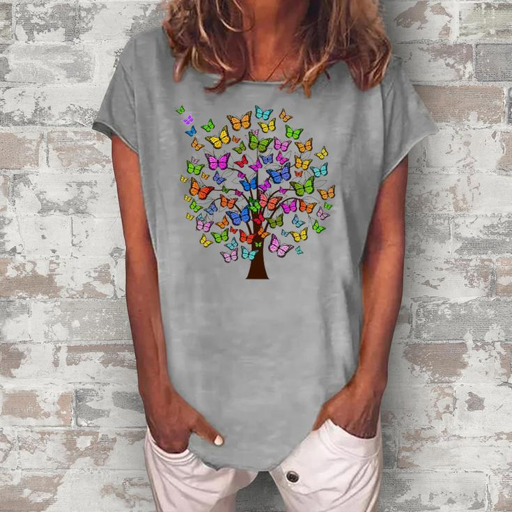 Butterflies On Tree For Butterfly Lovers Women's Loosen T-Shirt
