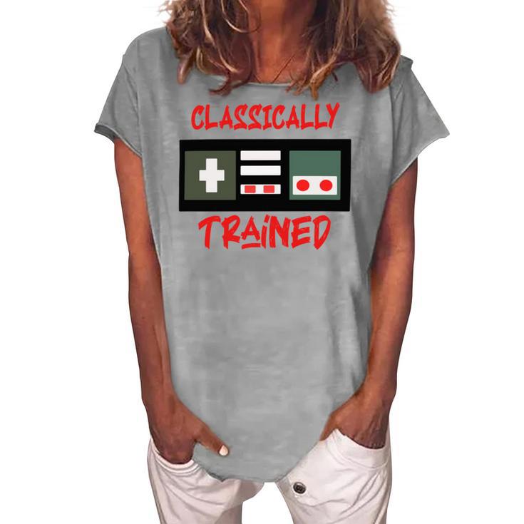 Classically Trained Shirt Funny Gamer Shirt Gamer Shirt Video Game Shirt Gamer Gift Funny Musician Shirt Women's Loosen Crew Neck Short Sleeve T-Shirt