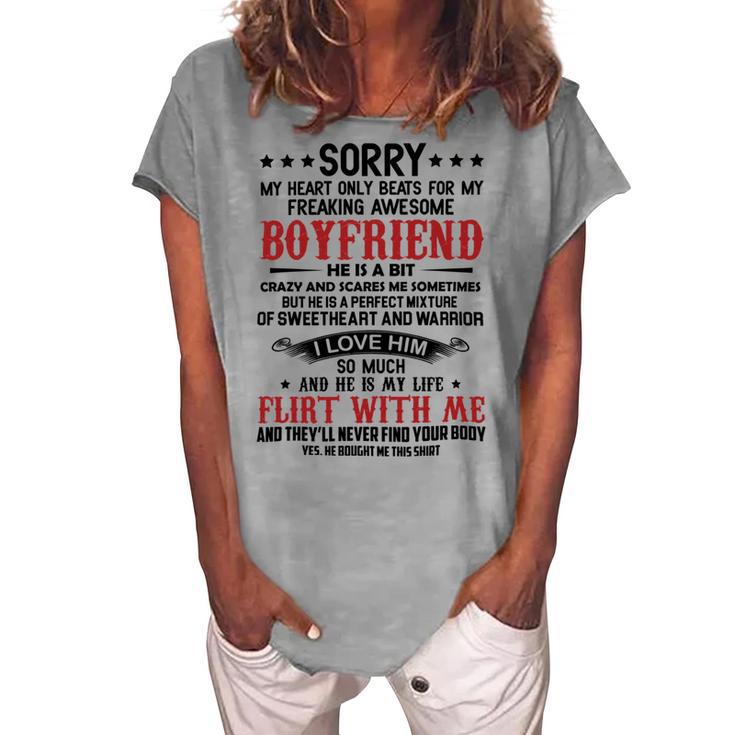 Freaking Awesome Boyfriend V2 Women's Loosen Crew Neck Short Sleeve T-Shirt