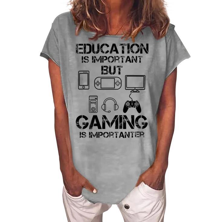 Funny Kids Gaming Women's Loosen Crew Neck Short Sleeve T-Shirt