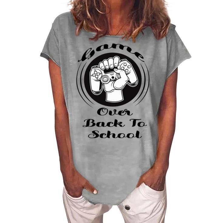 Game Over Back To School Women's Loosen Crew Neck Short Sleeve T-Shirt