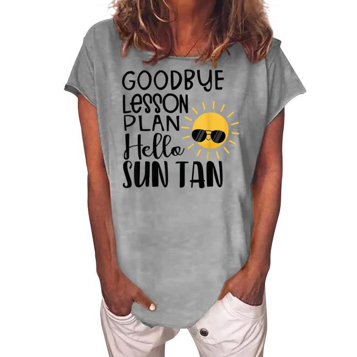 Good Bye School Hello Summer Women's Loosen Crew Neck Short Sleeve T-Shirt