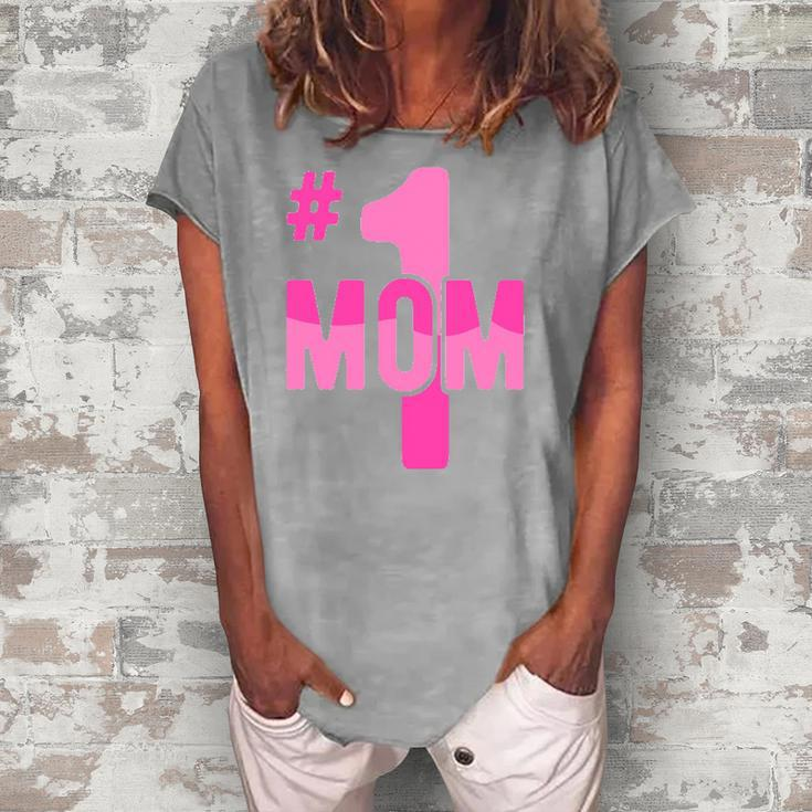 Hashtag Number One Mom Idea Mama Women Women's Loosen T-Shirt