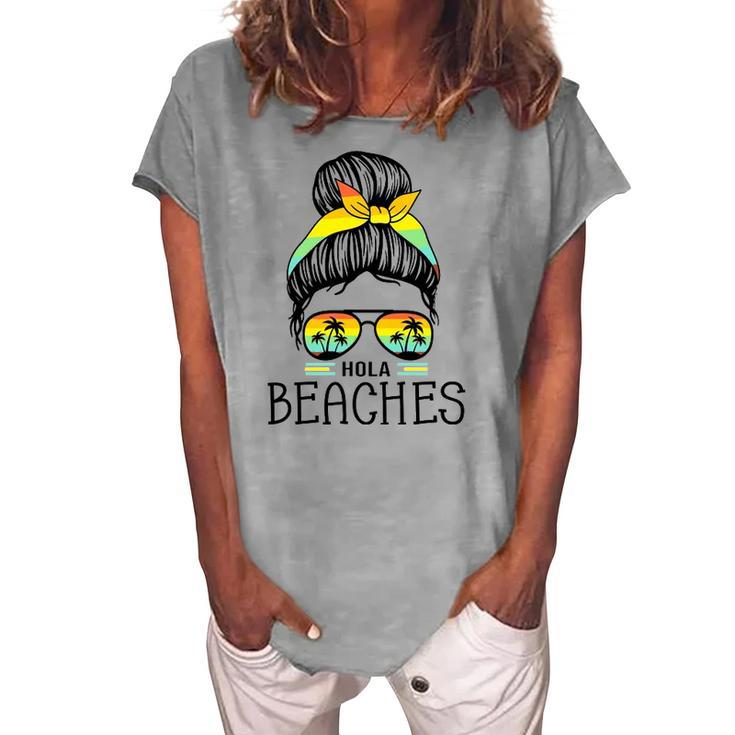 Hola Beaches Beach Vacation Summer For Women Men Women's Loosen T-Shirt