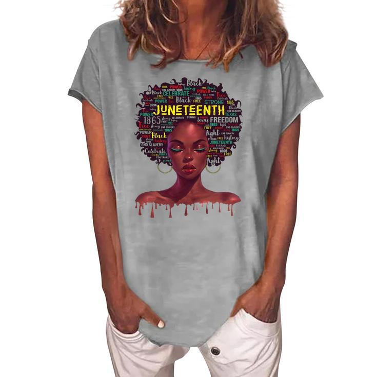 Juneteenth S For Women Afro Beautiful Black Pride 2022 African American Women's Loosen T-Shirt
