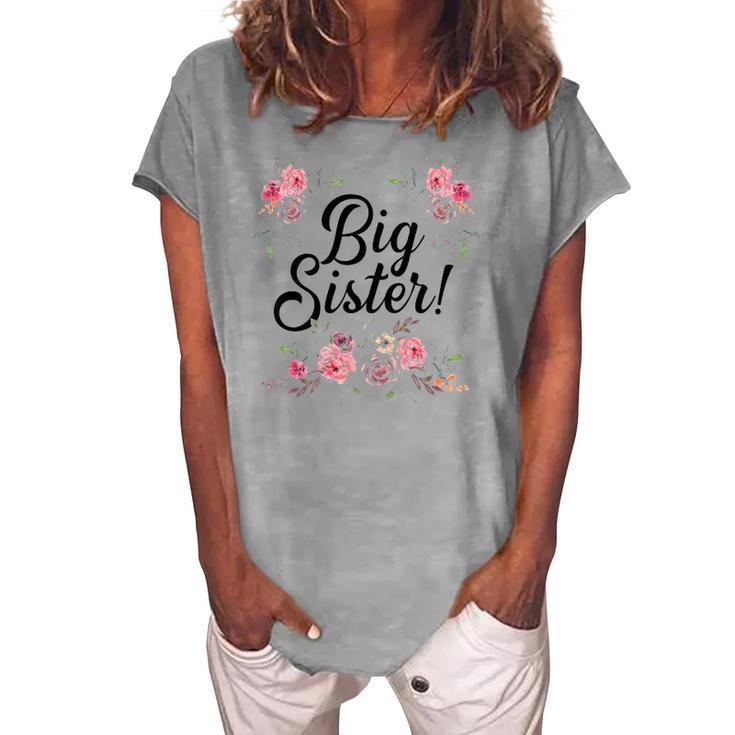 Kids Cute Big Sister Floral Toddler Girl Women's Loosen T-Shirt