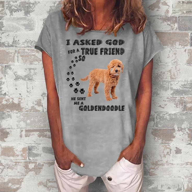Mini Goldendoodle Quote Mom Doodle Dad Art Cute Groodle Dog Women's Loosen T-Shirt