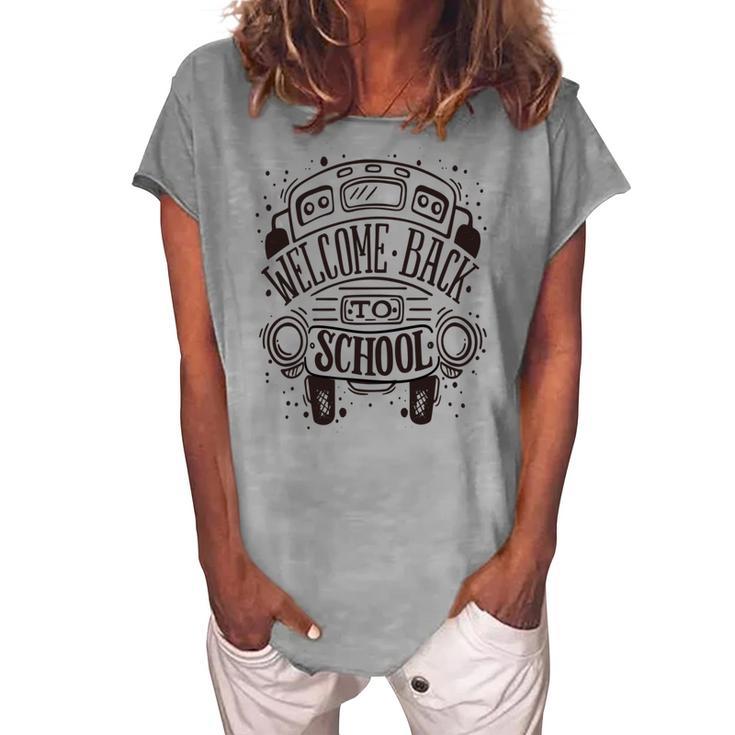 New Welcome Back To School Women's Loosen Crew Neck Short Sleeve T-Shirt