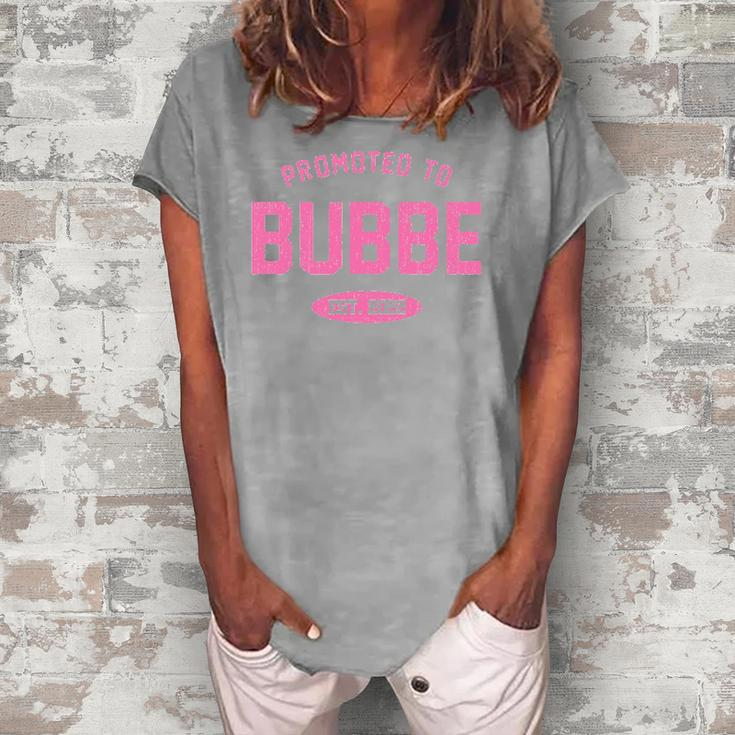 Promoted To Bubbe Baby Reveal Jewish Grandma Women's Loosen T-Shirt