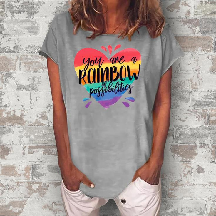 Rainbow Teacher - You Are A Rainbow Of Possibilities Women's Loosen T-Shirt