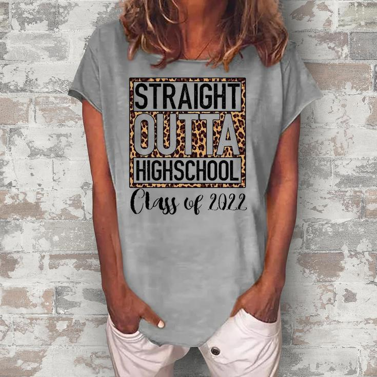 Straight Outta High School Class Of 2022 Graduation Boy Girl Women's Loosen T-Shirt