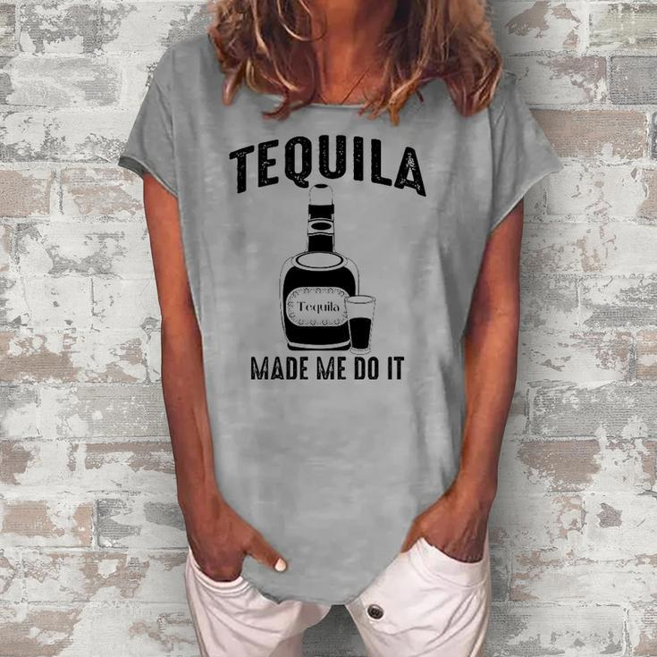 Tequila Made Me Do It Cute Women's Loosen T-Shirt