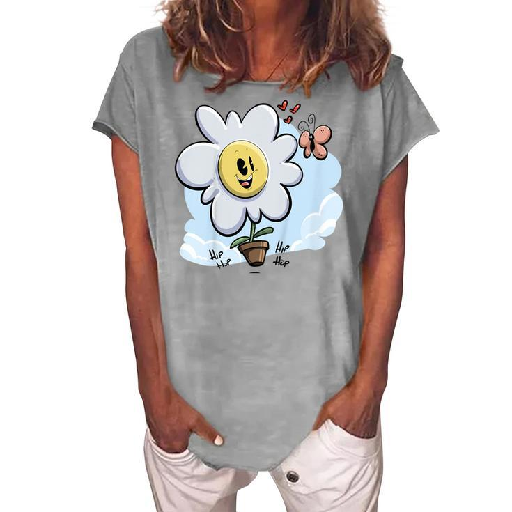 Kids Sunflower Butterfly Sunshine Women's Loosen T-shirt