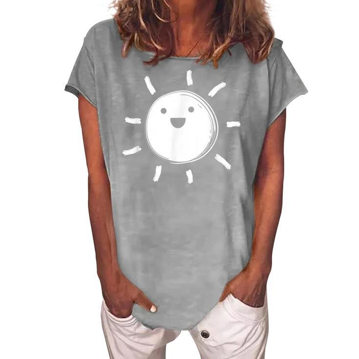 Smiling Sun Sunshine Happy Smile Kids Teachers Women's Loosen T-shirt