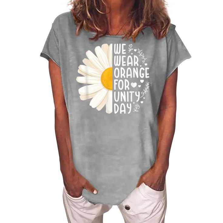 Unity Day Orange We Wear Orange For Unity Day Daisy Flower Women's Loosen T-shirt