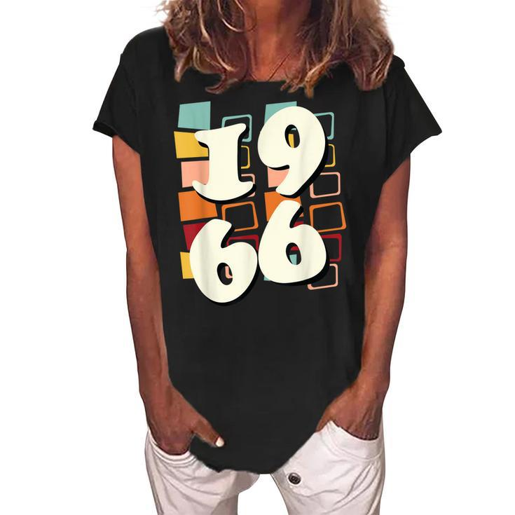 1966 Birthday 60S 1960S Sixties Hippy Retro Style Fun  V2 Women's Loosen Crew Neck Short Sleeve T-Shirt