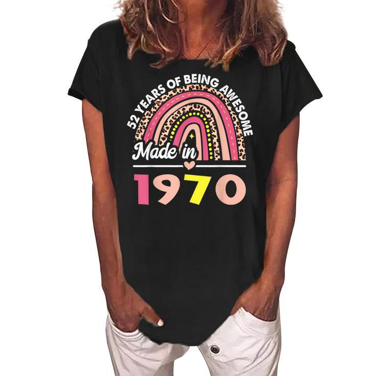 52 Years Old Gifts 52Nd Birthday Born In 1970 Women Girls  Women's Loosen Crew Neck Short Sleeve T-Shirt