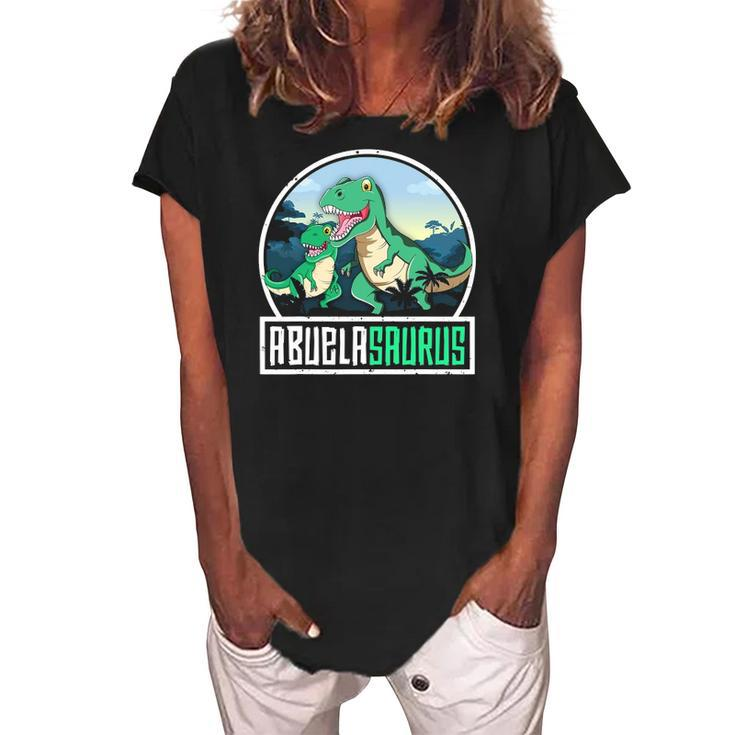 Abuelasaurusrex Dinosaur Saurus Latina Grandma Matching Women's Loosen Crew Neck Short Sleeve T-Shirt