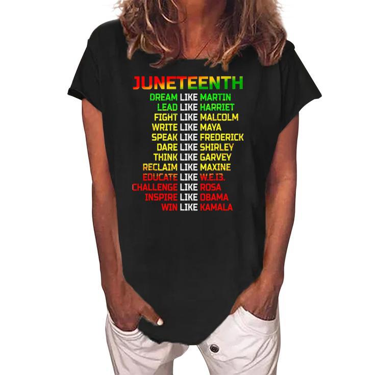 Black Women Freeish Since 1865 Party Decorations Juneteenth Women's Loosen Crew Neck Short Sleeve T-Shirt