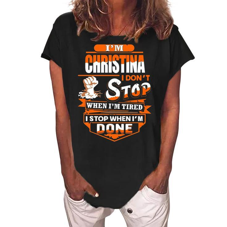 Christina Name Gift   Im Christina Women's Loosen Crew Neck Short Sleeve T-Shirt