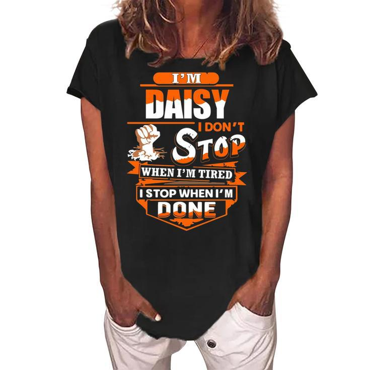 Daisy Name Gift   Im Daisy Women's Loosen Crew Neck Short Sleeve T-Shirt