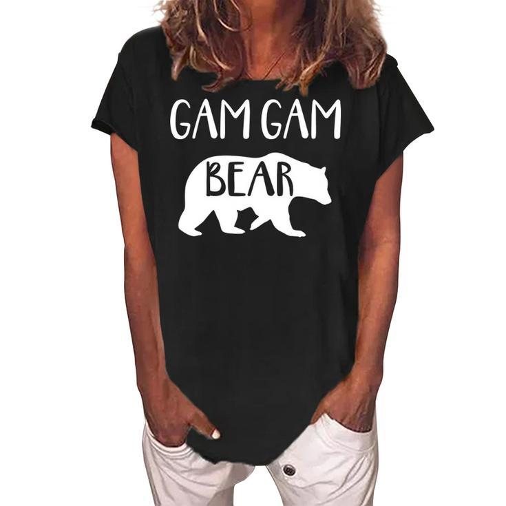 Gam Gam Grandma Gift   Gam Gam Bear Women's Loosen Crew Neck Short Sleeve T-Shirt