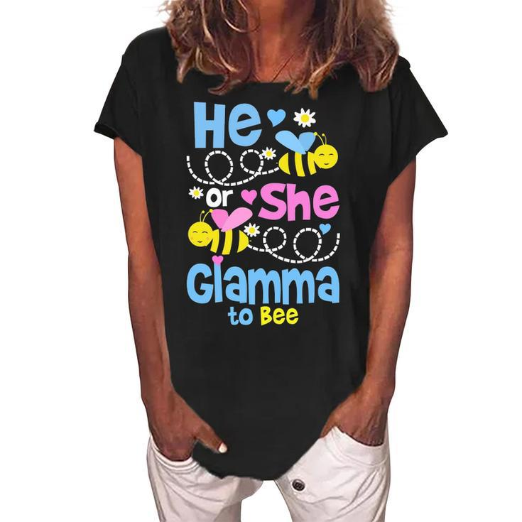 Glamma Grandma Gift   He Or She Glamma To Bee Women's Loosen Crew Neck Short Sleeve T-Shirt