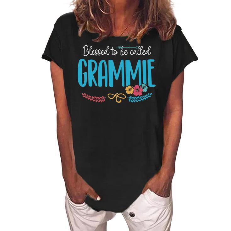 Grammie Grandma Gift   Blessed To Be Called Grammie Women's Loosen Crew Neck Short Sleeve T-Shirt