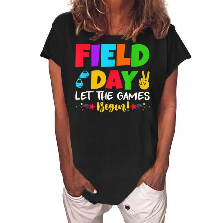 Lets Do This Field Day Thing Teacher Student School Women's Loosen Crew Neck Short Sleeve T-Shirt