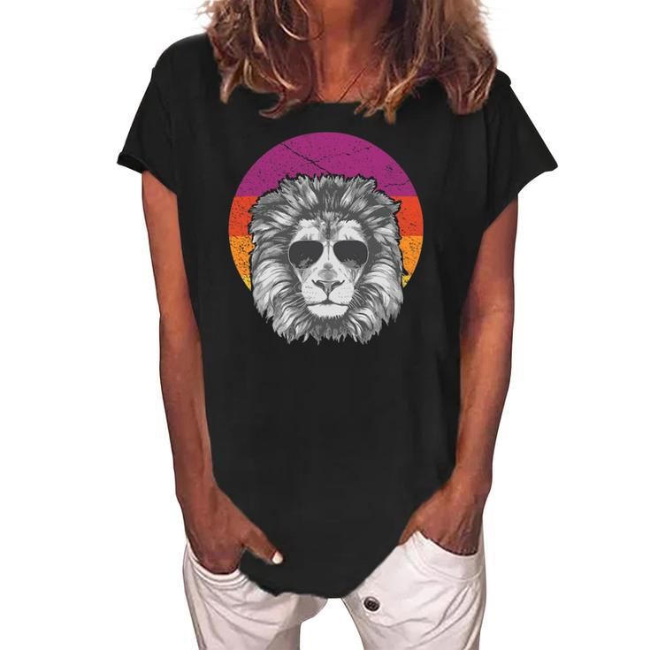 Lion Lover Gifts Lion Graphic Tees For Women Cool Lion Mens Women's Loosen Crew Neck Short Sleeve T-Shirt