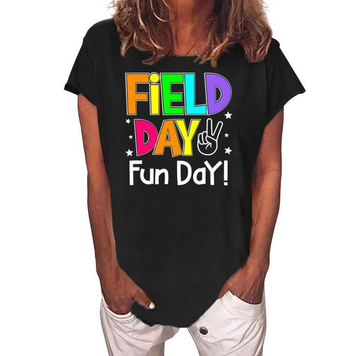 Men Field Trip Fun Day 2022 For Adults Teacher Math Teacher Women's Loosen Crew Neck Short Sleeve T-Shirt