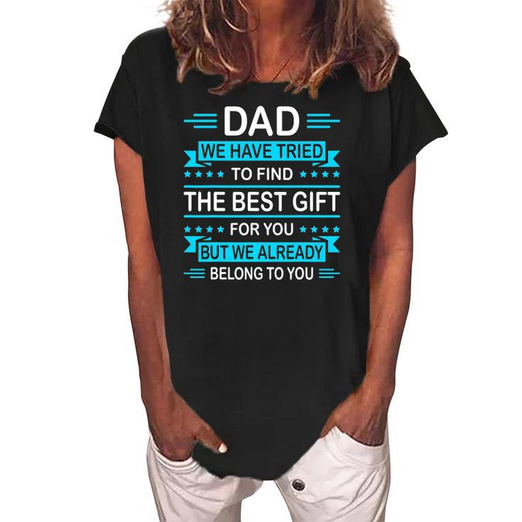 Mens Funny Fathers Day Gift For Daddy Papa From Daughter Son Wife Women's Loosen Crew Neck Short Sleeve T-Shirt