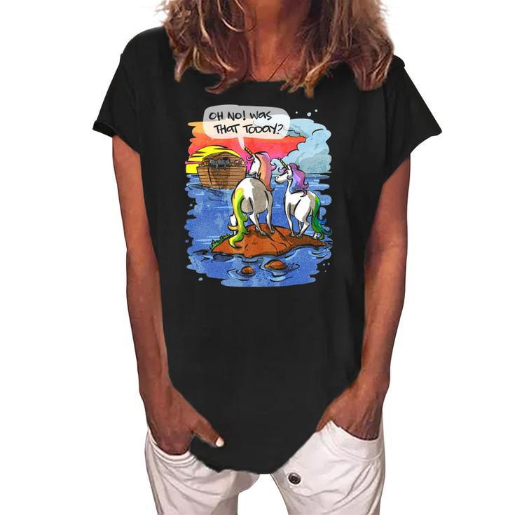 Noah Guy Unicorn Noahs Ark Gift For Girls And Adults Women's Loosen Crew Neck Short Sleeve T-Shirt