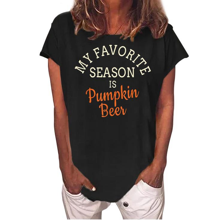 Pumpkin Beer  For Pumpkin Spice Lovers Women's Loosen Crew Neck Short Sleeve T-Shirt