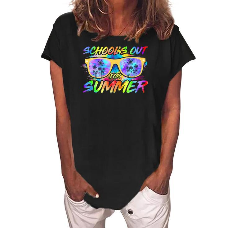 Schools Out For Summer Teachers Students Last Day Of School Women's Loosen Crew Neck Short Sleeve T-Shirt